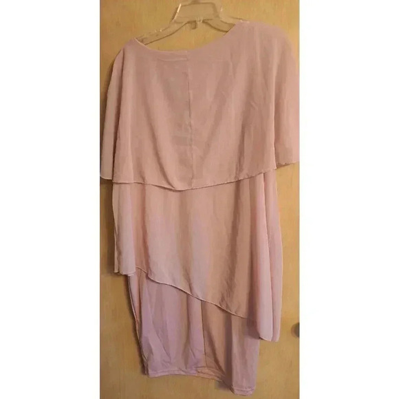 Shein Women's  Curve Pink Pullover Tiered Summer Dress Short Sleeves 2XL - Picture 3 of 7